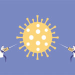 Two doctors use needles to fight the virus